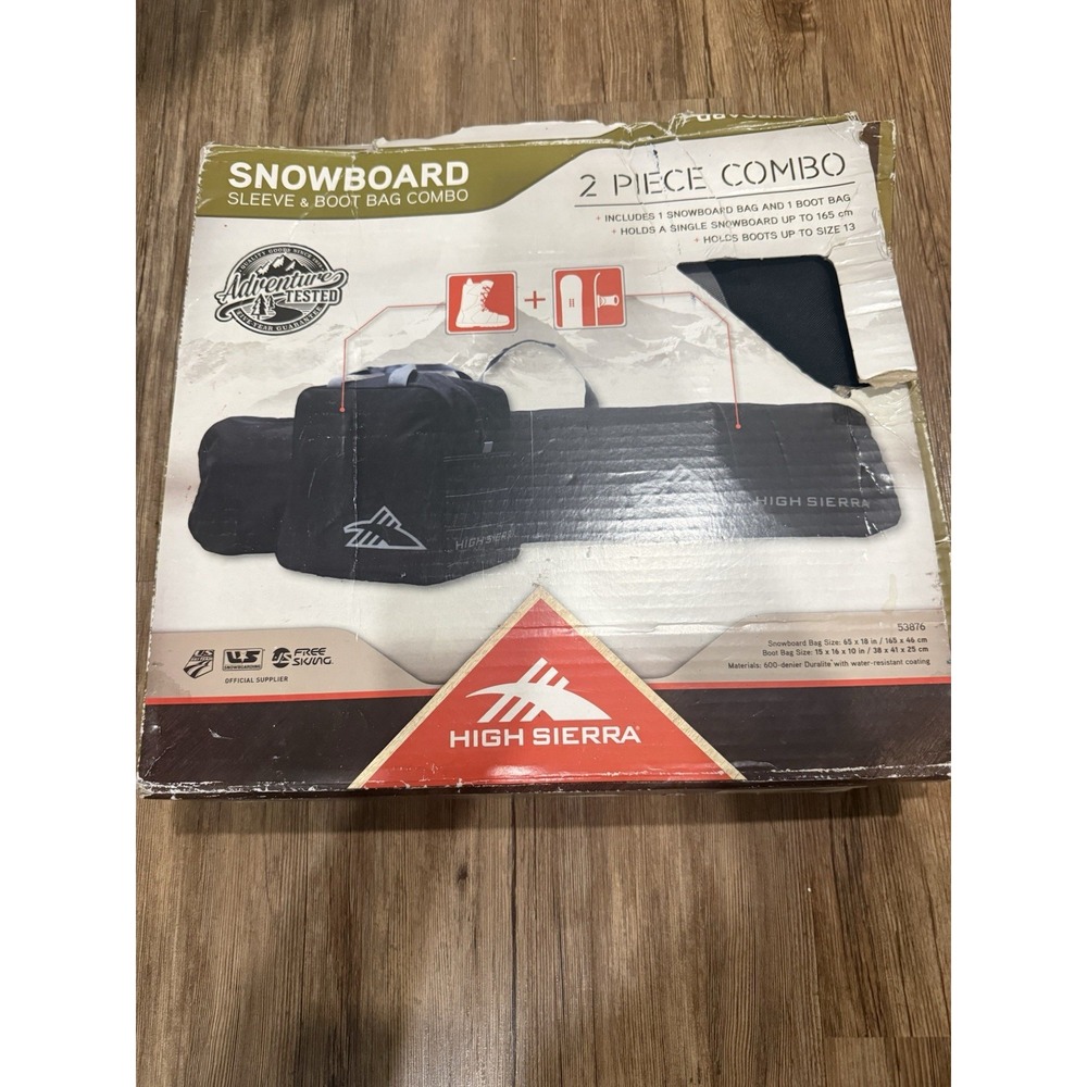 New High Sierra Snowboard 2 Piece Combo Sleeve And Boot Bag Combo In‎ Black